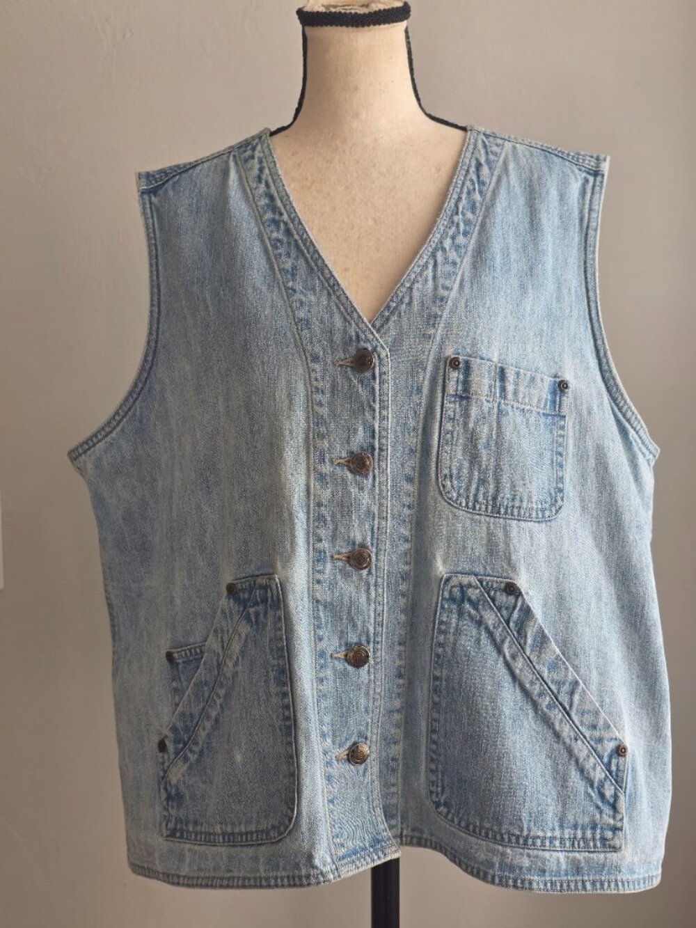 Vintage St. John’s Bay 90s Utility Denim Vest - Size 2X